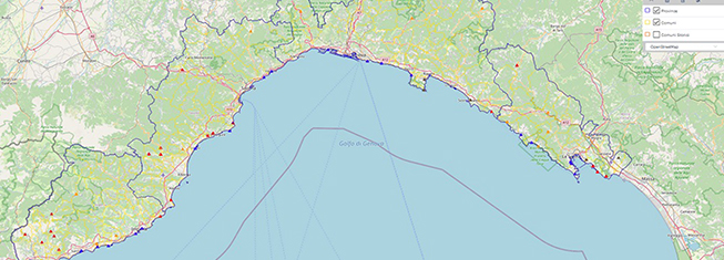 Mappa interattiva dei borghi in Liguria