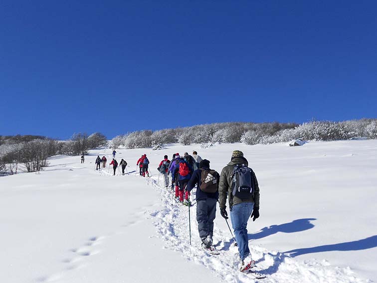 On snowshoes with the Meraviglie d’Aveto Guides