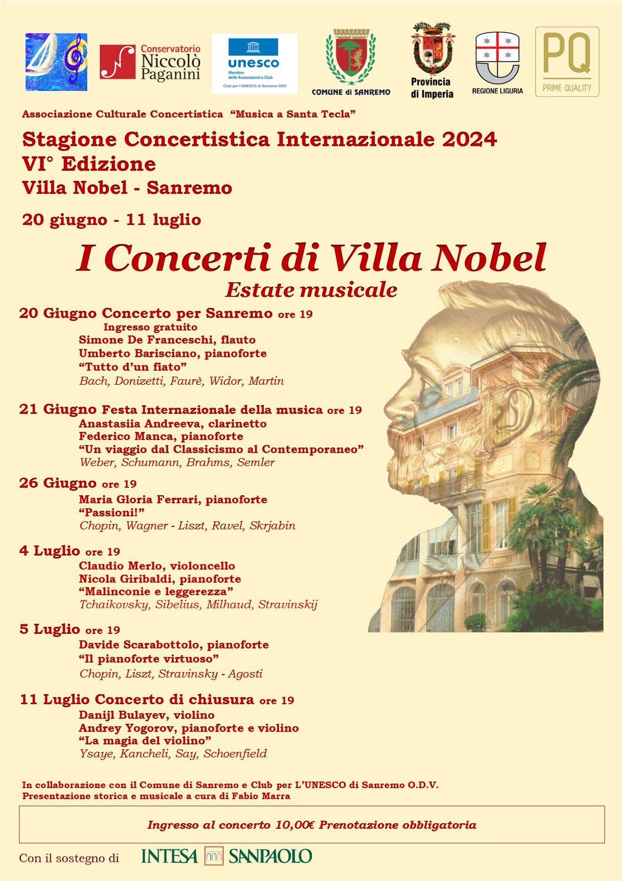 Programma Concerti VIlla Nobel 2024